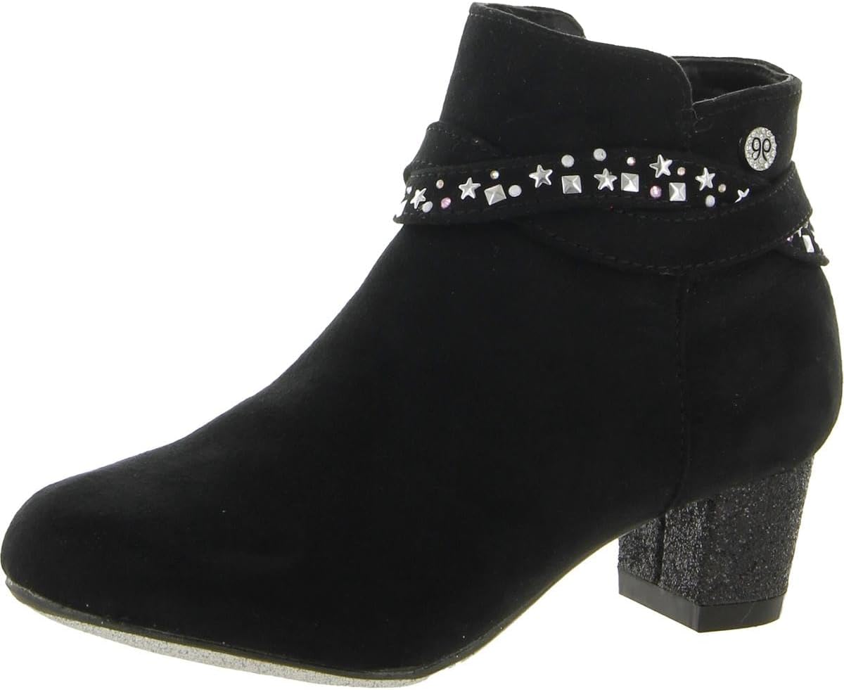 NINE WEST Kids Girls Ankle Bootie Shoes Bella-Black-11