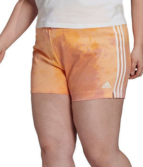 Adidas womens Plus Size Three-Stripe Shorts orange Size 3X MSRP $35