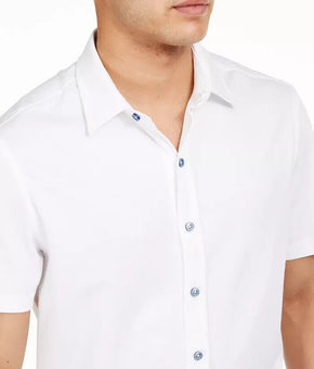 TASSO ELBA Men's Solid Knit Button Shirt White Size XXL MSRP $55