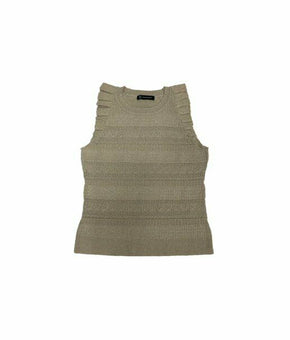 INC Womens Beige Shimmering Sleeveless Jewel Neck Sweater Size XL MSRP $60