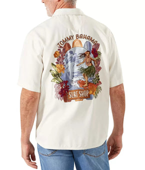 Tommy Bahama Men's Surf Shop Button Shirt Ivory Size XXL MSRP $158