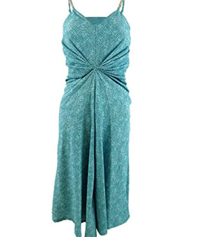 Michael Michael Kors Women's Uroko Twist Chain-Strap Dress (XL, Turquoise)