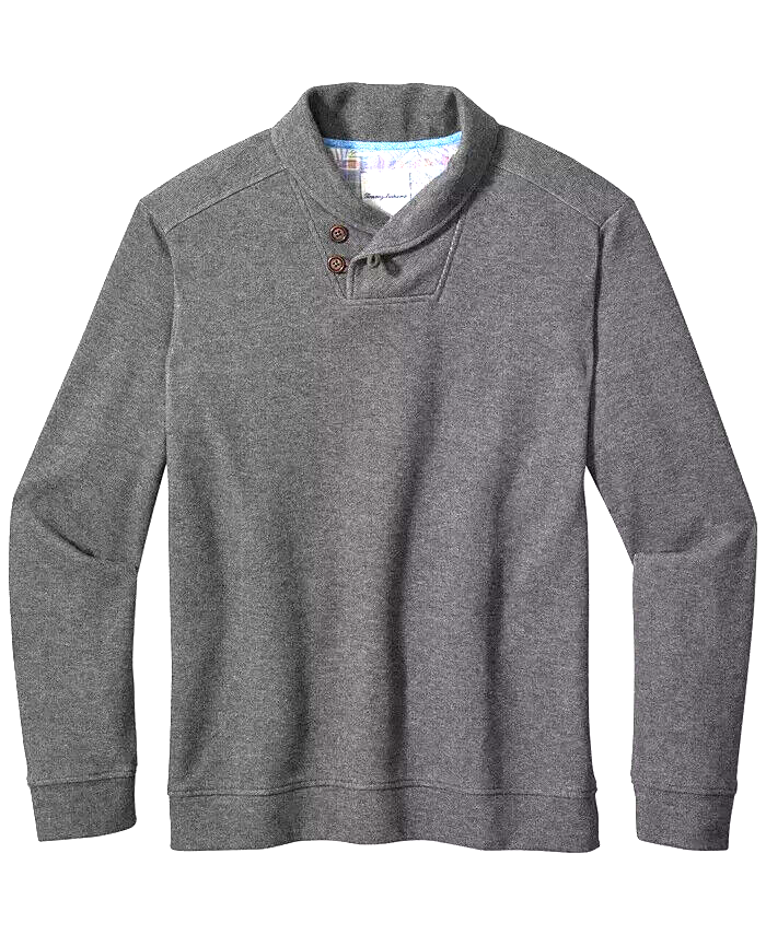 Tommy Bahama Men's Monserrat Shawl-Collar Sweater, Gray XXL MSRP $128