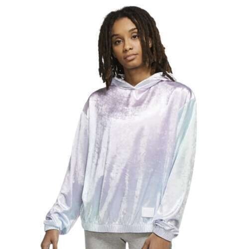 Nike Women Plus Size Sportswear Femme Velour Hoodie Green Purple 3X MSRP $70