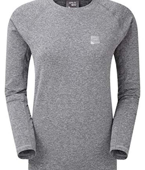 Sprayway Womens Rissa Crew, Chrome Gray Long Sleeves T-Shirt, Size 8