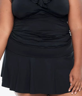 Lauren Ralph Lauren Ruffled Swim Skirt Black, Plus Size 20W MSRP $90