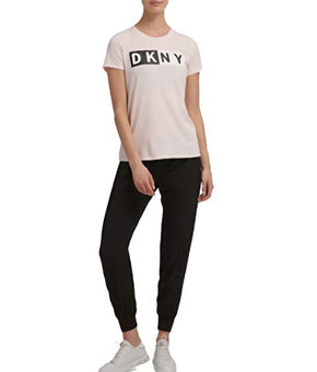 DKNY Womens Sport Logo T-Shirt, Pink, Small