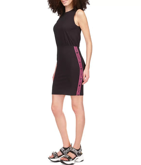 Michael Kors Logo-Trim Mini Dress Black Size S MSRP $110