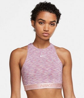 Nike Womens Pro Space Dye Crop Tank Top Pink Size L MSRP $40