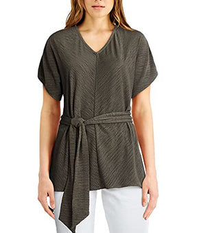 Alfani Dolman-Sleeve Tie Tunic Urban Olive Large
