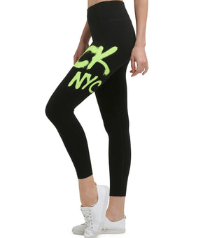 Calvin Klein Womens Graffiti-Logo 7/8 Leggings black Size 2XL MSRP $60