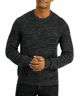 INC Mens Sweater Deep Black Size XXL Crew Neck Textured Knit Pullover MSRP $69