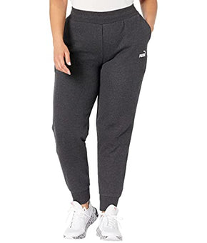 PUMA Women's Plus Size Essential Fleece Sweatpant, Dark Gray Heather, 1X