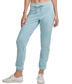 Calvin Klein Womens Printed French Terry Jogger Pants blue Size XS MSRP $60