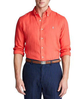 Polo Ralph Lauren Men's Classic Fit Linen Shirt Red Size S MSRP $125