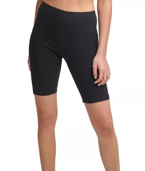 DKNY Logo-Graphic High-Waist Bike Shorts womens black Size XS MSRP $40