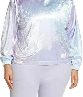 Nike Women Plus Size Sportswear Femme Velour Hoodie Green Purple 3X MSRP $70