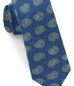 Men's Ted Baker London Paisley Silk & Linen Tie, Blue MSRP $95