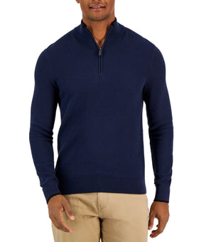 Michael Kors Men's Textured Quarter-Zip Sweater Navy Blue Size XXL MSRP $128