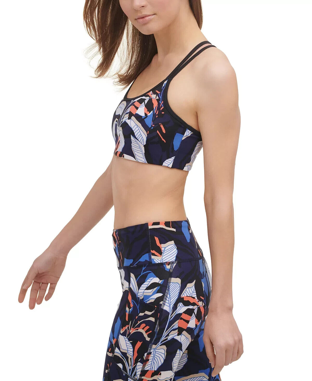Dkny Sport Women's Welcome To The Jungle Sports Bra Black Size S MSRP $45