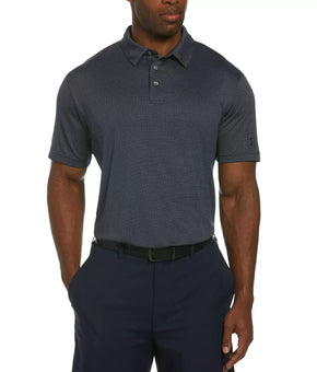 PGA TOUR Men's Geo Jacquard Performance Golf Polo Shirt Gray Peacoat Size M $68