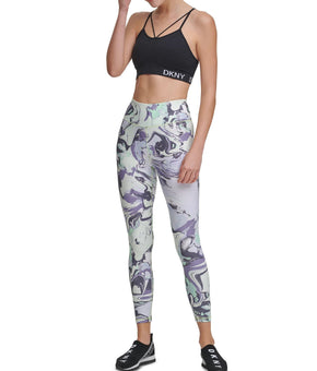 Dkny womens Sport Marble-Print High-Waist 7/8 Length Leggings gray Multi Size S