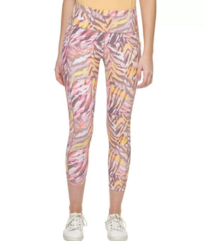 CALVIN KLEIN PERFORMANCE Printed High-Rise 7/8 Leggings Pink Size XS MSRP $70
