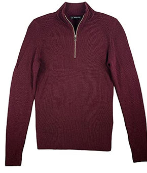 INC Mens Howie Quarter-Zip Long Sleeve Sweater Red S