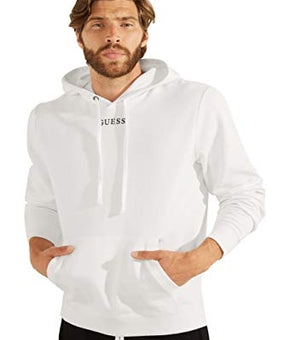 GUESS Men's Essentials Roy Hoodie, Pure White, XX-Large