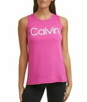 Calvin Klein Performance Logo Racerback Tank Top Pink Size XS MSRP $40