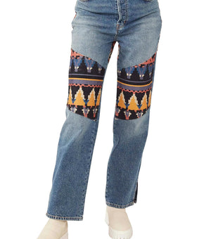 Free People Womens Rocky Mountain Straight Leg Jeans Blue Size 26 MSRP $178