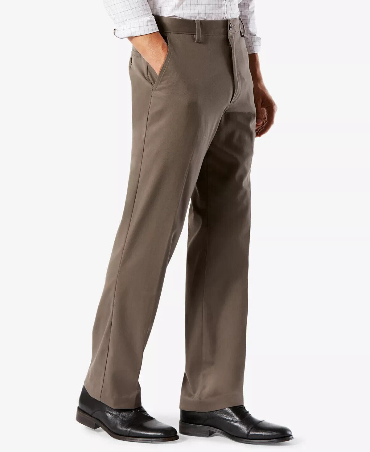 DOCKERS Men Easy Classic Fit Khaki Stretch Pants Brown Size 38x30 MSRP $50