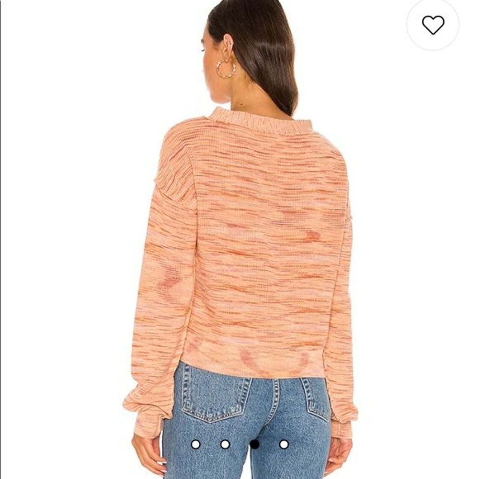 Free People Women's Mercury Henley Sweater Dried Roses Combo Size XS MSRP $108