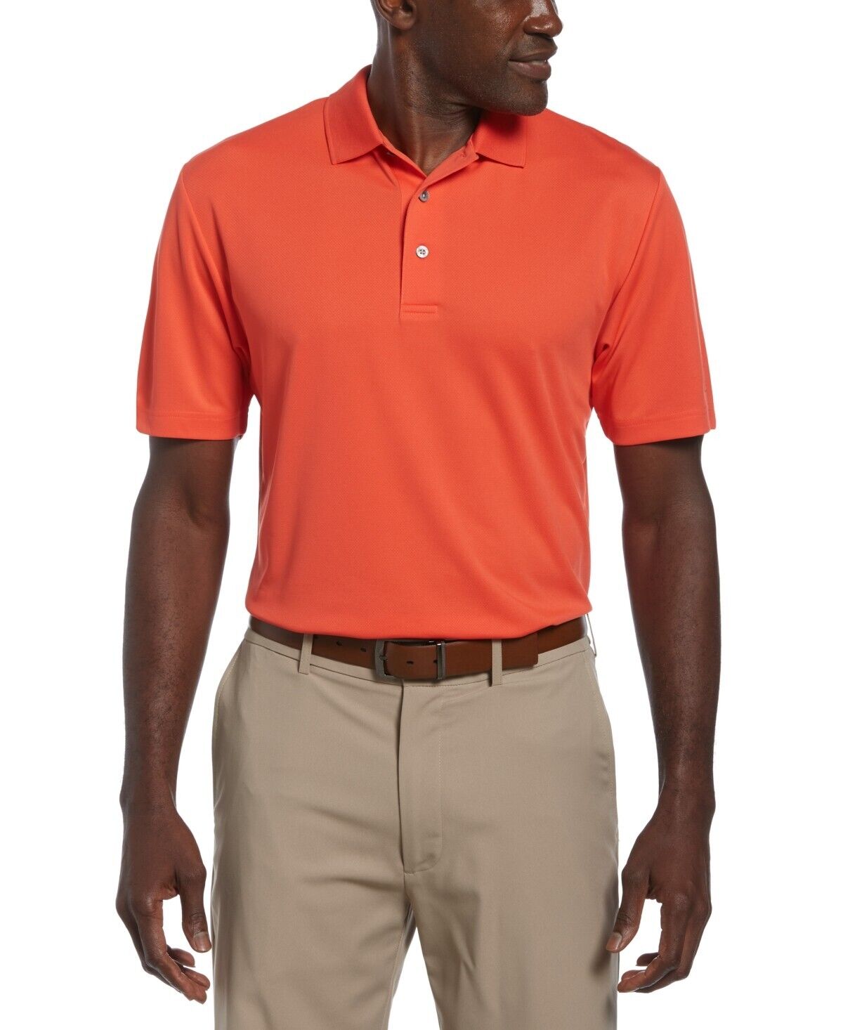 PGA TOUR Men's Airflux Solid Golf Polo Shirt Orange Size XL MSRP $50