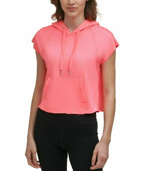 Calvin Klein Performance Women's Cropped Hoodie NEON pink Size S MSRP $50