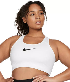 NIKE Plus Size Dri-FIT Medium-Support Sports Bra White 2X