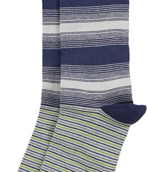 Bloomingdale's Mens Dual Stripe Dress Socks, Blue Size 10-13
