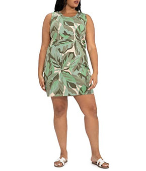 Sanctuary Open Back Tank Dress Palm Camo MD (US 8)