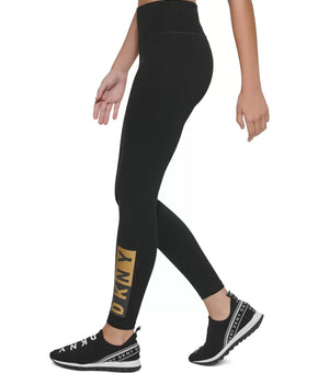 DKNY SPORT Two-Tone Graphic 7/8 Leggings Black Women's Size XS MSRP $60
