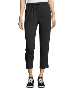 Champion Women's Varsity-Stripe Ankle Sweat Pants Black Size S