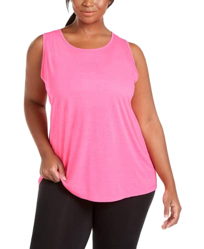 Ideology Plus Size Mesh-Inset Tank Top Haute Pink Size XL