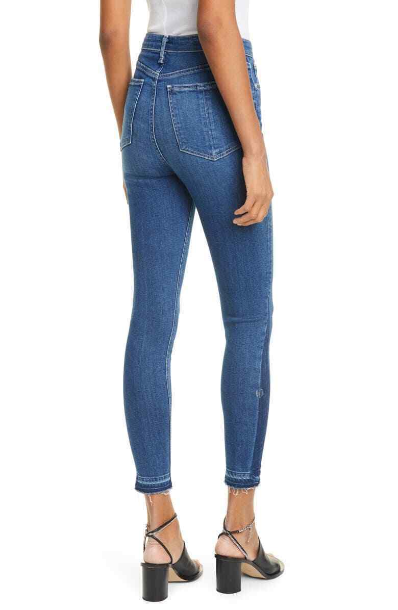 rag & bone Nina High Waist Release Hem Ankle Skinny Jeans Blue Size 28 MSRP $225