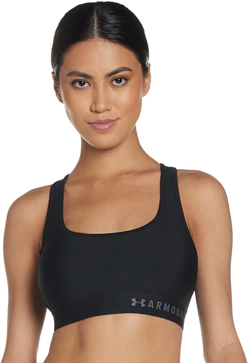 Under Armour womens Mid Impact Crossback Sports Bra Black Size XS MSRP $35