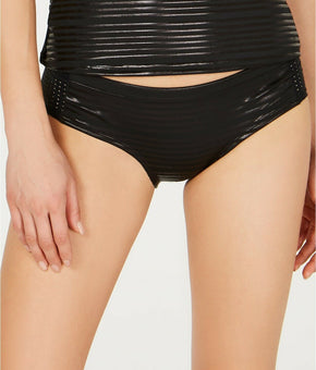 Nike Women 6:1 Shine Stripe Hipster Bikini Bottoms Black Size S Swimsuit