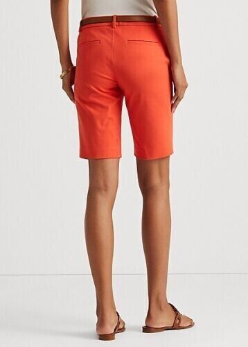 Lauren Ralph Lauren Cotton Twill Bermuda Shorts Orange Size 8P MSRP $80