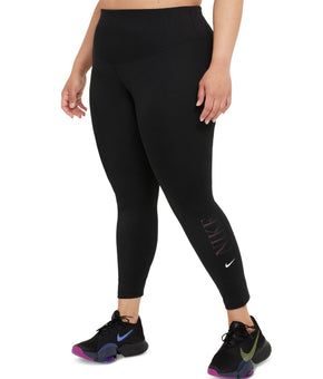 Nike Womens plus Dri-FIT Mid-Rise Graphic Leggings Size 1X black MSRP $60