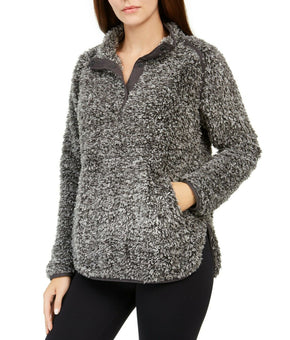 32 Degrees Women's Fleece Soft Sweater Color Marled Heather Gray Black Size S
