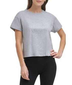 DKNY Womens Sport Cotton Embellished Logo T-Shirt Gray Size XL MSRP $45