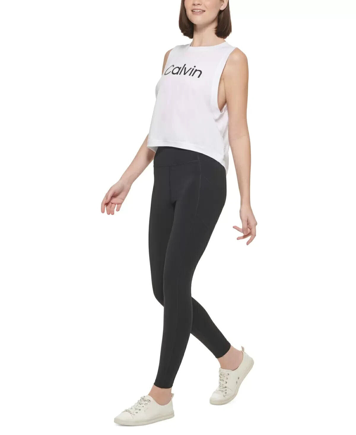 CALVIN KLEIN PERFORMANCE Women's Muscle Tank White Size L MSRP $40