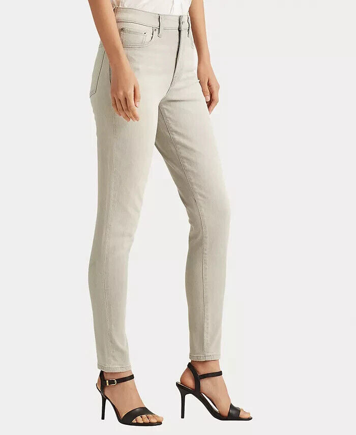 Lauren Ralph Lauren High Rise Skinny Ankle Jeans Soft Grey Size 16/33 MSRP $100